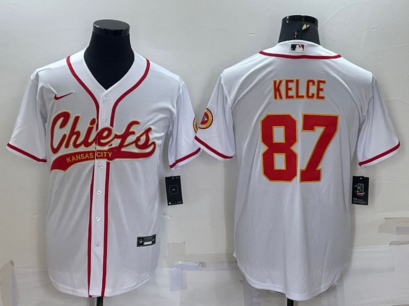 Men Kansas City Chiefs #87 Kelce White 2022 Nike Co branded NFL Jerseys->kansas city chiefs->NFL Jersey